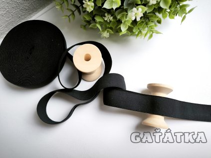 Pruženka hladká do pasu 20mm - černá