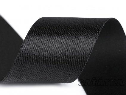 Saténová pruženka 50mm - černá