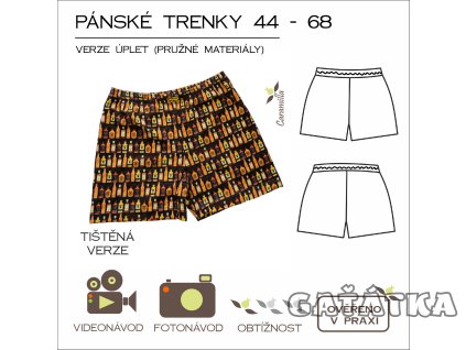 Tištěný střih Caramilla - Pánské trenky – verze úplet 44 – 68