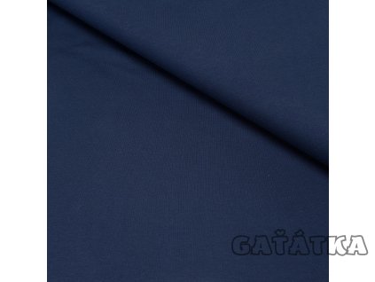 Bavlněný úplet s elastanem - tmavě modrá