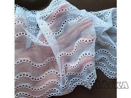 Elastická krajka květiny 190mm - bílá