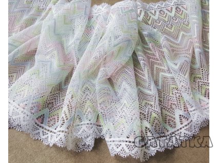 Elastická krajka 220mm - barevný cikcak