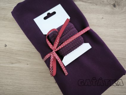 Sada na ušití dámského i dětského spodního prádla - plum red