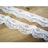 Ozdobná elastická krajka 35mm - bílá