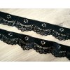 Ozdobná elastická krajka 35mm - černá