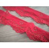 Ozdobná elastická krajka 35mm - červená