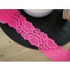 Elastická krajka 5,5cm - neon růžová