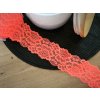 Elastická krajka 5,5cm - neon oranžová