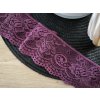 Elastická krajka 6,8cm - plum red
