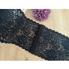 Elastická krajka v šíři 18cm - černá