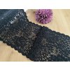 Elastická krajka v šíři 18cm - černá
