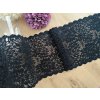 Elastická krajka v šíři 18cm - černá