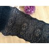 Elastická krajka v šíři 23cm - černá