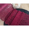 Elastická krajka v šíři 20cm - vínová