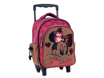Batoh Junior na kolečkách MINNIE GLITTER RIBBON