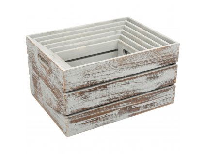 Dřevěné boxy VINTAGE GREY - set 6 ks