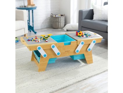 KidKraft Stůl na stavění s úložnými boxy