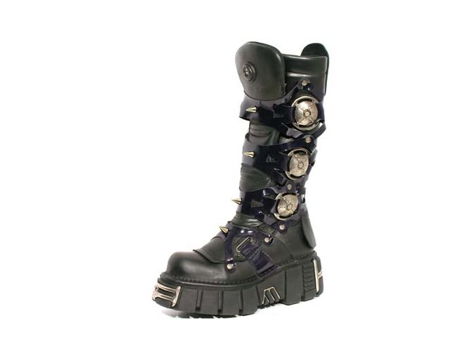 BOTY NEW ROCK M.735-C1 ITALI NEGRO ANTIC MORADO TOWER NEGRO ACERO