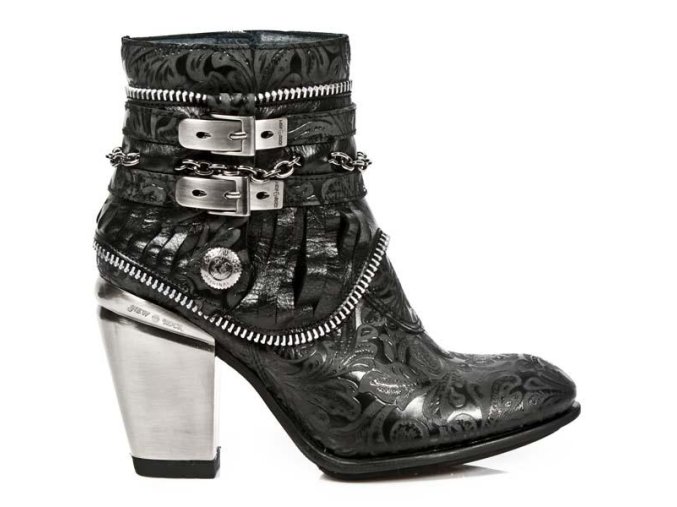 BOTY NEW ROCK M.TX002-C11 VINTAGE FLOWER NEGRO CRACK PLOMO TEXAS NEGRO TAC