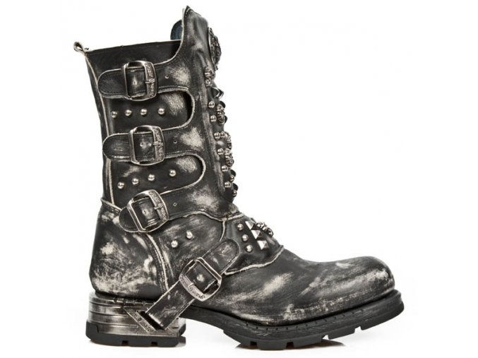 BOTY NEW ROCK M.MR019-S2 VINTAGE RASPADO NEGRO MOTOROCK NEGRO TACON ACERO