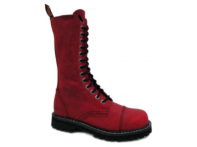 BOTY KMM 14 dírkové CRAZY RED bez zipu