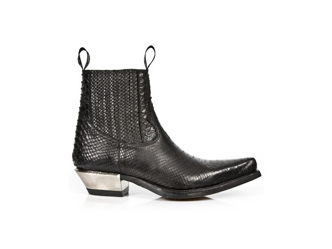SLEVA - BOTY NEW ROCK M.7953-S4 PITON NEGRO WEST NEGRO ACERO  CAS