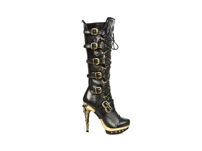 BOTY NEW ROCK M.PUNK005-C3 NOMADA NEGRO PLAT ORO PUNK PIRAMID TACON RECICL