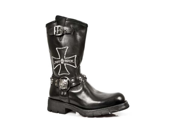 BOTY NEW ROCK M.7622-C1 ITALI NEGRO, BOX PLANE, MOTORCYCLE NEGRO