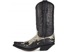 Unisex westernová obuv SENDRA 3241P CUERVO SPRINTER NEGRO/PYTHON BARR.NATURAL