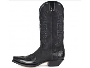 Dámská westernová obuv SENDRA 2560 CUERVO FLORENTIC NEGRO/NOBUCK NEGRO