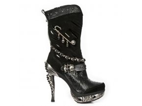 BOTY NEW ROCK M.MAG034-C10 VELOUR NEGRO, PITON NEGRO, PULIK ACERO, MAGNE