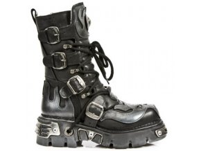 BOTY NEW ROCK M.107-S2  ITALI NEGRO, PULIK ACERO, REACTOR NEGRO TOBERAS