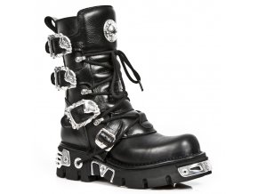 BOTY NEW ROCK M.391-C1 SILVER CHAPADO EN PLATA REAL Itali Negro, Nomada Negro, REACTOR NEGRO