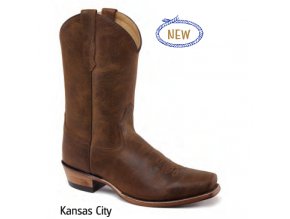 Jama Old West Boots  5554 KANSAS CITY YELLOW BROWN VINTAGE CRACKLE pánská westernová obuv