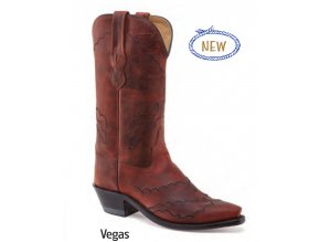 Jama Old West Boots LF1605E VEGAS BURGUNDY PULL UP dámská westernová obuv