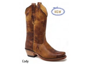 Jama Old West Boots  18139E CODY BROWN ANTIQUA HAND PAINTED dámská westernová obuv