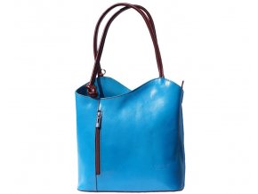 Dámská kožená kabelka Florence 207, barva:Light/Blue/Brown