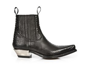 SLEVA - BOTY NEW ROCK M.7953-S4 PITON NEGRO WEST NEGRO ACERO  CAS