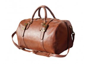 Cestovní kožená taška art. 7503 hnědá