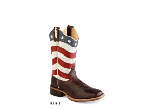 Jama Old West 18116E BROWN/FLAG  dámská westernová obuv