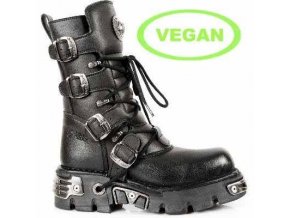 BOTY NEW ROCK M.373-S7 VEGAN NEGRO, REACTOR NEGRO TOBERAS OR (TODO SINTETICO)