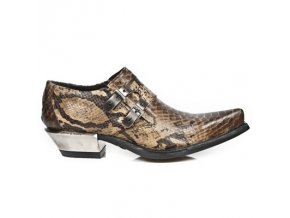 BOTY NEW ROCK M.7934-C5 SNAKE CUERO, WEST NEGRO ACERO