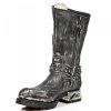 SLEVA - BOTY NEW ROCK M.MR030-S2 VINTAGE RASPADO NEGRO, MOTOROCK NEGRO T.ACERO