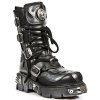 BOTY NEW ROCK M.107-S2  ITALI NEGRO, PULIK ACERO, REACTOR NEGRO TOBERAS