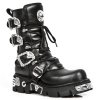 BOTY NEW ROCK M.391-C1 SILVER CHAPADO EN PLATA REAL Itali Negro, Nomada Negro, REACTOR NEGRO