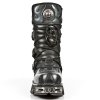 BOTY NEW ROCK M.591-S2  ITALI NEGRO Y PULIK ACERO, REACTOR NEGRO TOBERAS ORI Y C