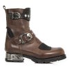 BOTY NEW ROCK M.MR038-C3 ALASKA CUERO ITALI NEGRO CARBONO NEGRO MOTOROCK N