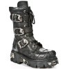 BOTY NEW ROCK M.711-C10 ITALI NEG PULIK ACERO BOX PLANE, REACTOR NEGRO TOB