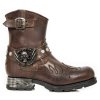 BOTY NEW ROCK M.MR041-C1 ALASKA CUERO PIEL VIVO MARRON MOTOROCK NEGRO TACO