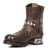 BOTY NEW ROCK M.MR041-C1 ALASKA CUERO PIEL VIVO MARRON MOTOROCK NEGRO TACO